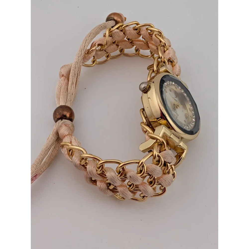 Sloggi Watch Women‎ 25mm Gold Case Pink/Gold Adjustable Band- New Battery
